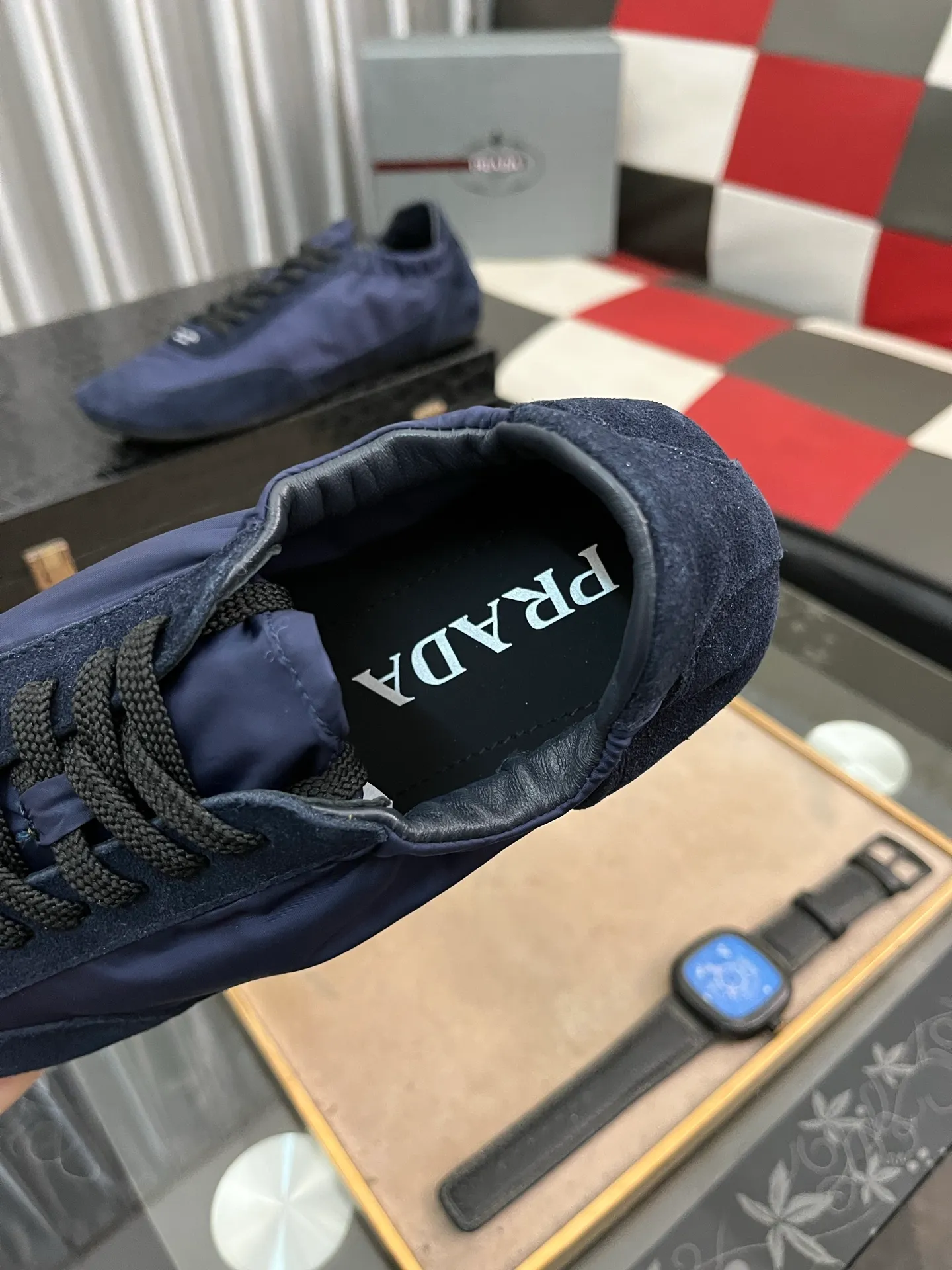 Men's shoes 💰500⌚️⌚️【PRADA】Prada - high-end quality original order 🔍🔍🔍 casual sports shoes - Upper: 🔝Nappa calfskin, brand high mercerized canvas, shoe body brand metal fasteners, tongue silk screen brand logo - Lining: water-dyed cowhide - Outsole: ultra-light TPU foam; molded outsole -Ultra-high quality control and fine workmanship: outstanding (high-end, extravagance, class) -Size: 38-446️⃣colors available